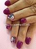 Gel polish 08 with one stroke roses over acrylic sculptured nails