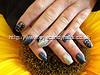 Acrylic nails gun metal grey and silver glitter nail art