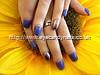 Acrylic overlay with purple gel polish