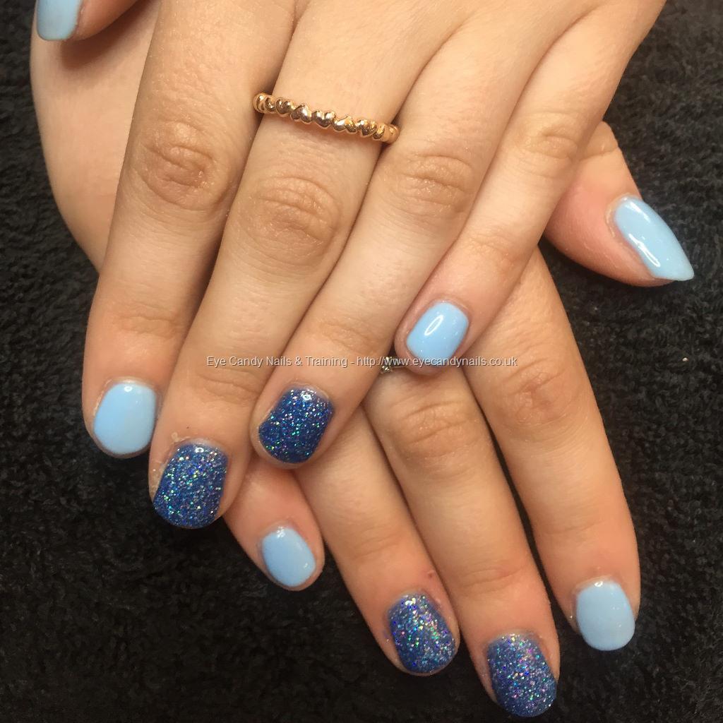 Nail Art Modern Style Blue Nail Pastel Stock Photo,