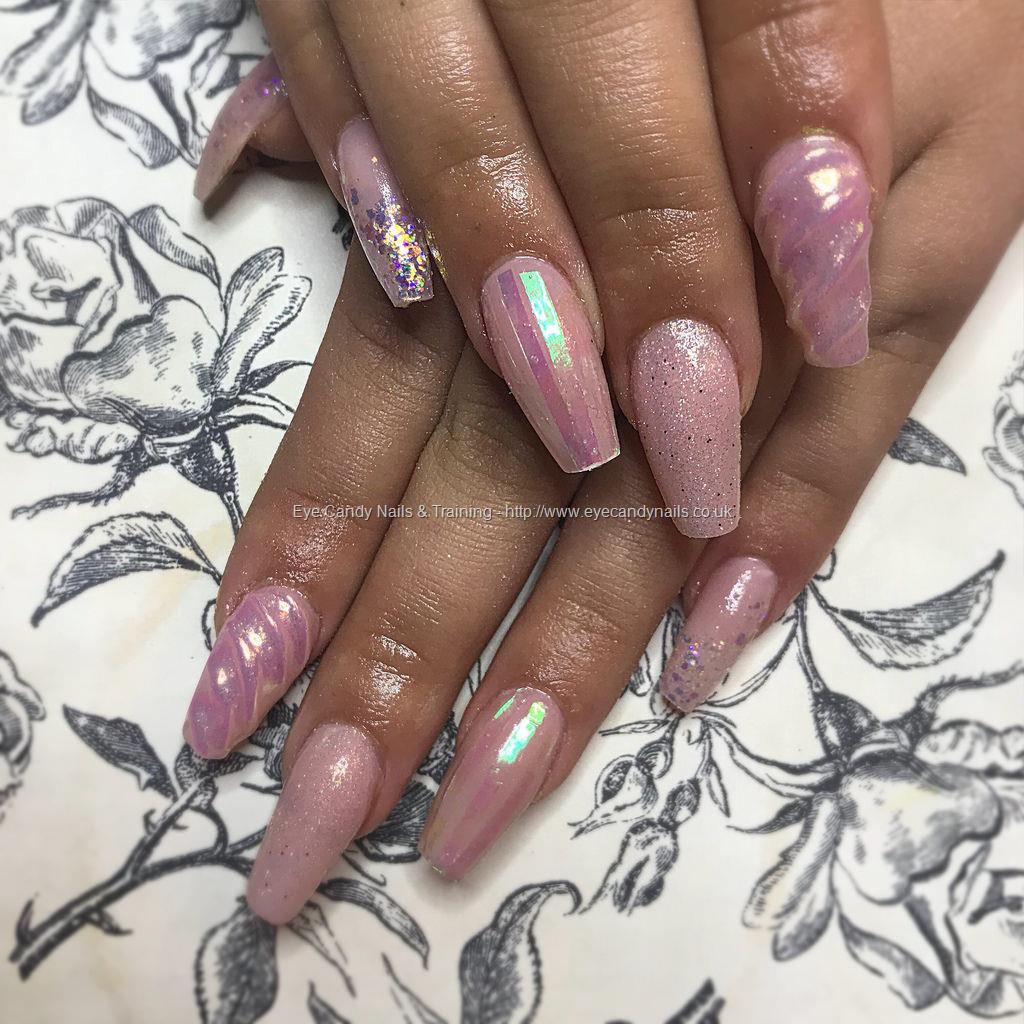 Holographic Nails with glitter and angel paper 💕 | Nails, Glitter nails,  Nails inspiration