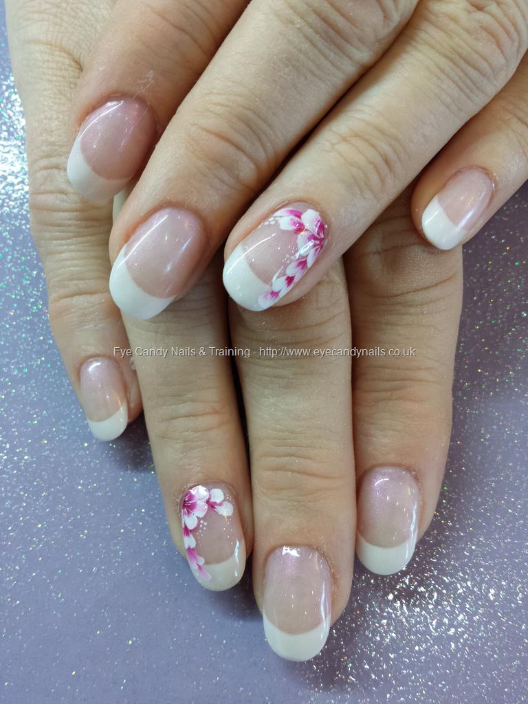 Eye Candy Nails & Training - White acrylic french tips with one stroke ...