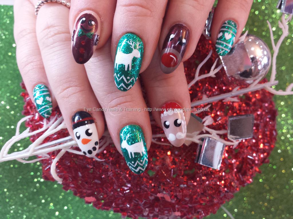 Eye Candy Nails & Training - Freehand christmas nail art by Elaine ...