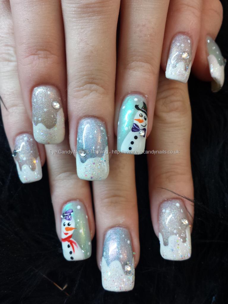 Eye Candy Nails & Training - Freehand christmas nail art with snowmen ...