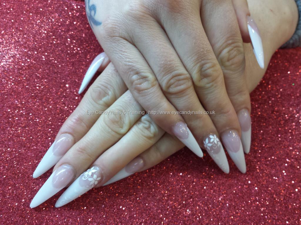 8. Pink and White Stiletto Nails - wide 5