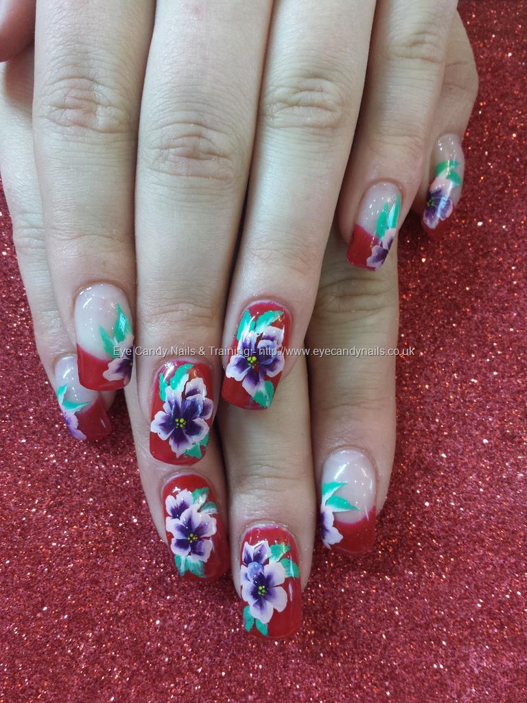 Eye Candy Nails & Training - Red roses gelish gel polish with one ...