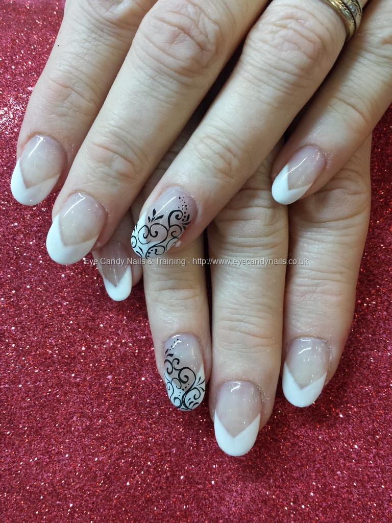 Eye Candy Nails & Training - Chevron white gel french with freehand ...