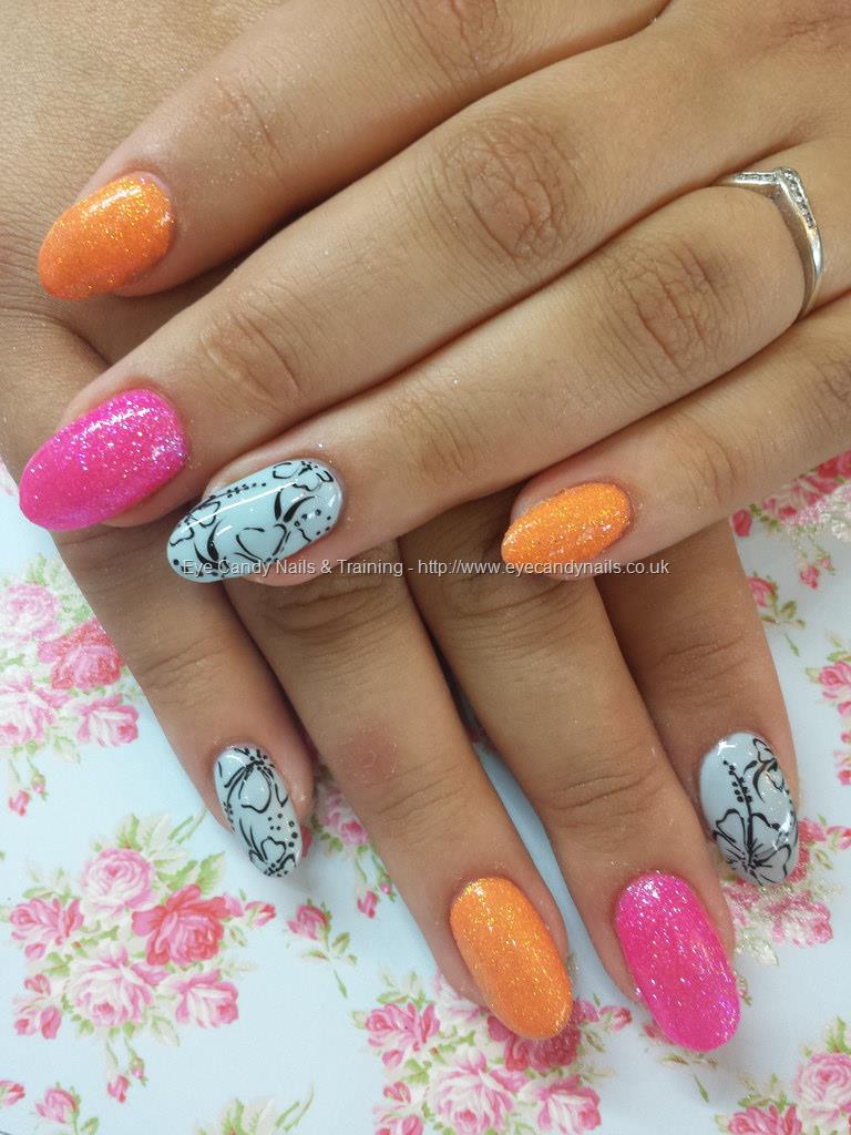 Eye Candy Nails & Training - Multicoloured gel polish with freehand ...