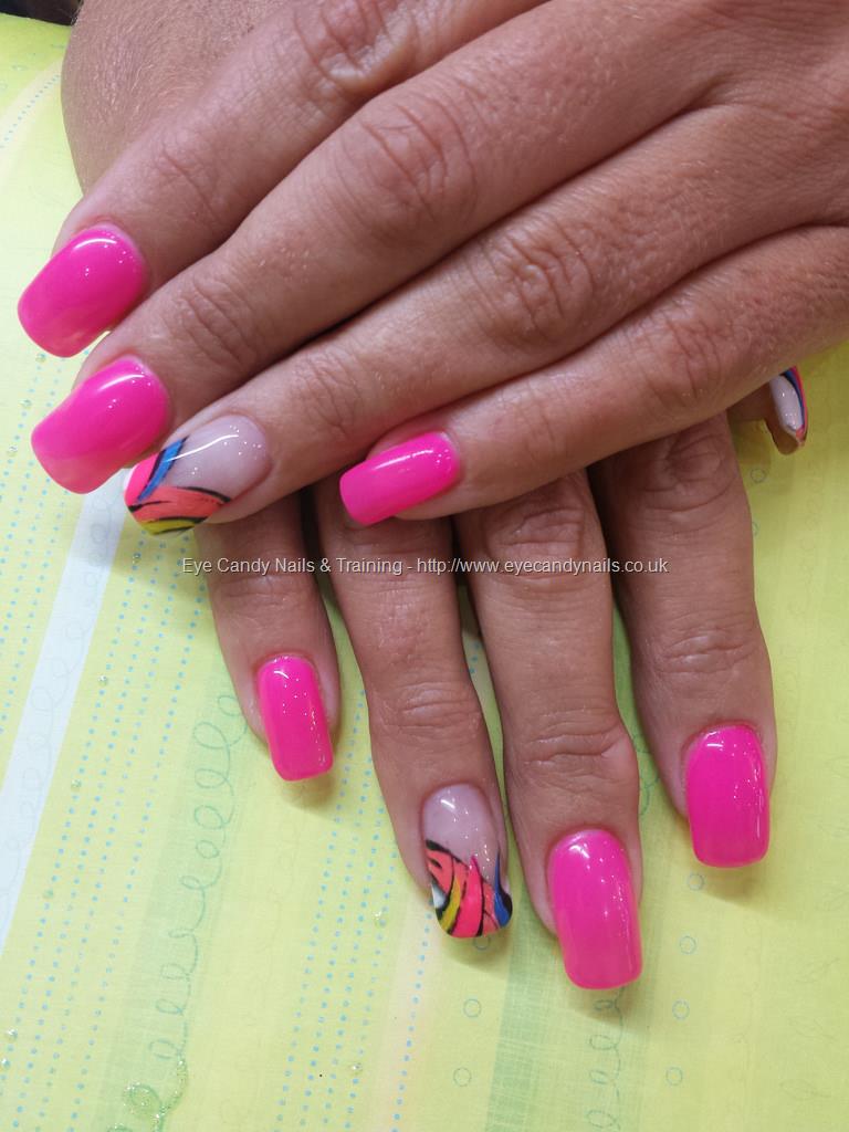 Eye Candy Nails & Training - Gel 50 with multicoloured gel nail art by ...