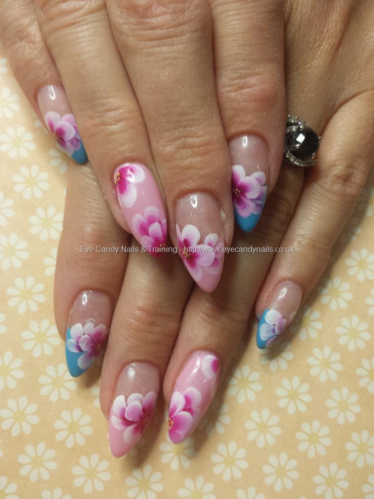 Eye Candy Nails & Training - Baby pink and baby blue gel polish with ...