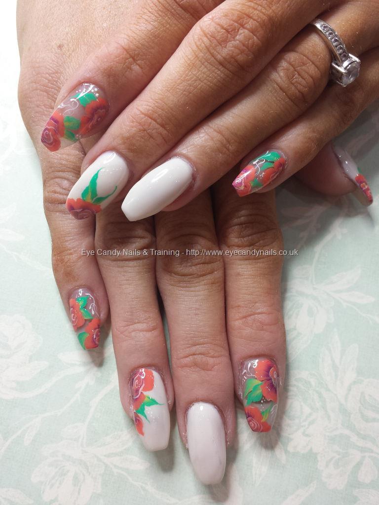 Eye Candy Nails & Training - One stroke flower nail art on client's own ...
