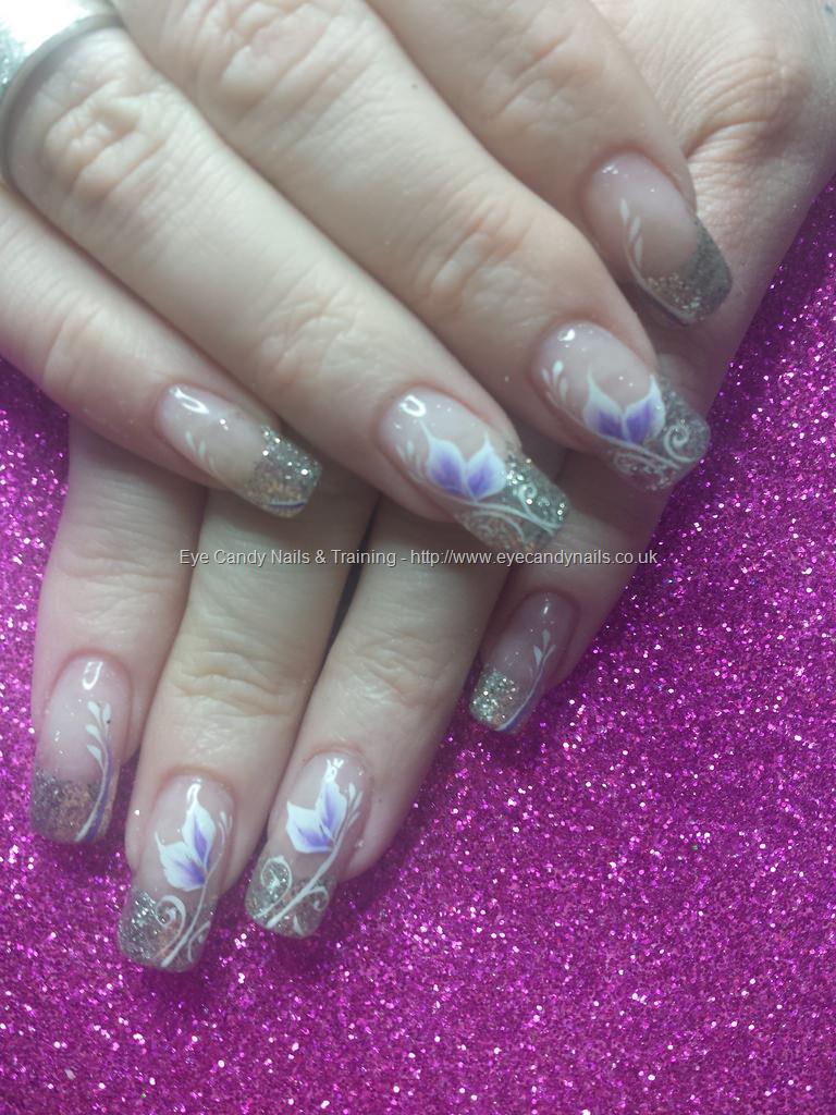 Eye Candy Nails & Training - Silver tips with freehand nail art by ...