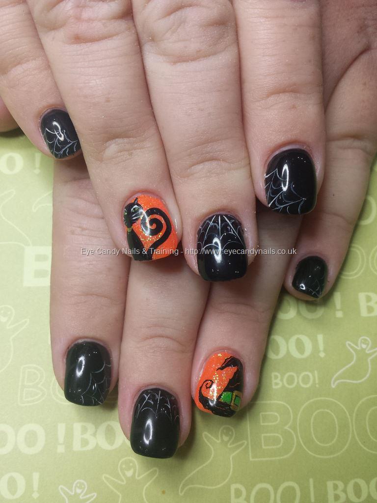 Eye Candy Nails & Training - Halloween nail art with black ...