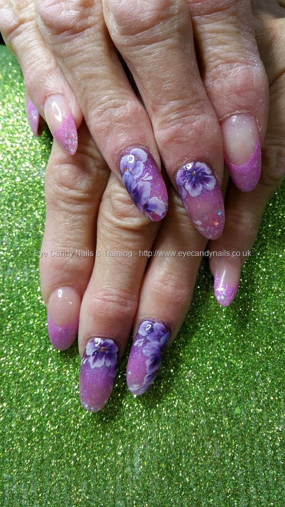 Dev Guy - Orange Gel Tips With One Stroke Flower And Butterfly Nail Art. Nail  Technician:Elaine Moore on 28 May 2015 at 13:55