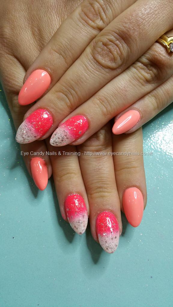 Eye Candy Nails & Training - Neon peach gel polish with coral and white  fade by Elaine Moore on 7 June 2016 at 12:57