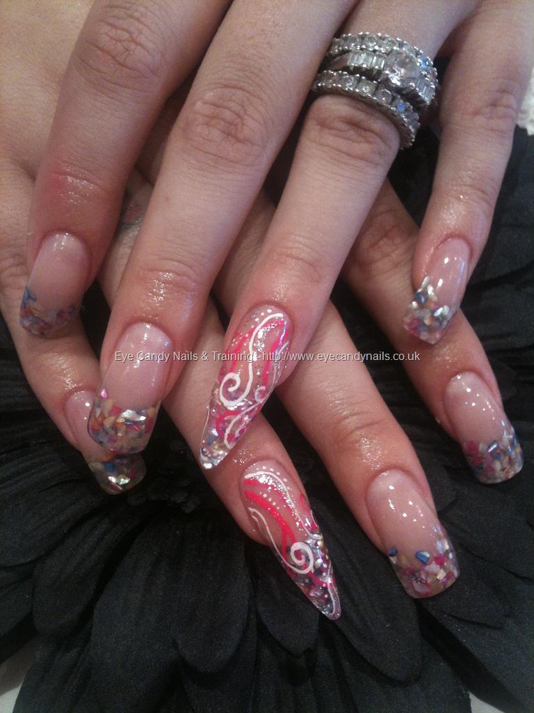 Eye Candy Nails & Training - Acrylic with crushed shell and stiletto ...