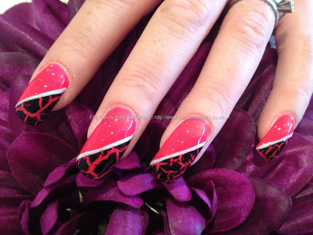 Eye Candy Nails & Training - Black crackle tip nail art by Elaine Moore ...