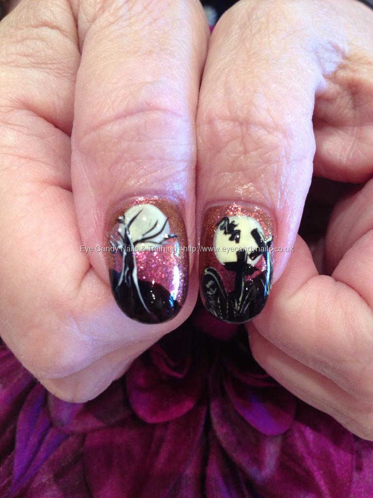 Eye Candy Nails & Training - Spooky tree and graveyard ...