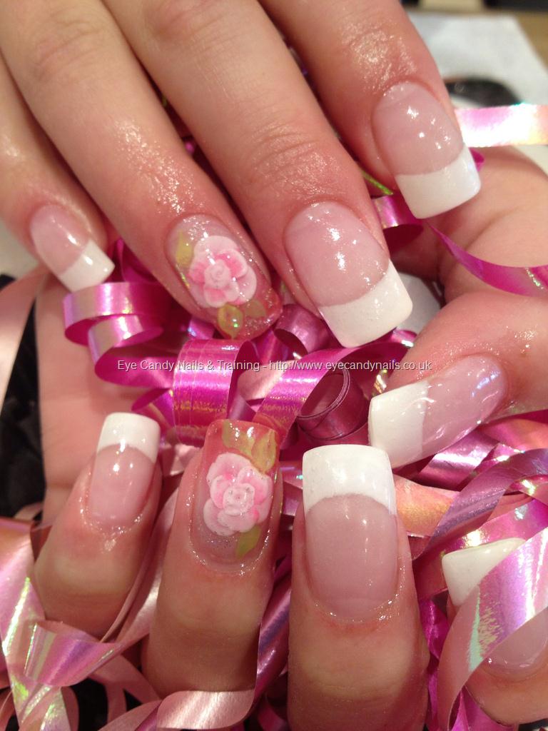 Eye Candy Nails & Training - White French polish gel overlays with 3D ...