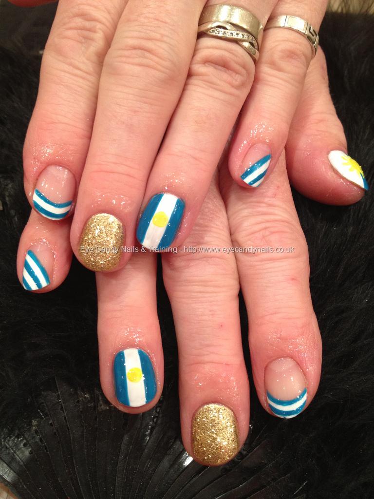 Eye Candy Nails & Training - Argentinian inspired freehand nail art by ...