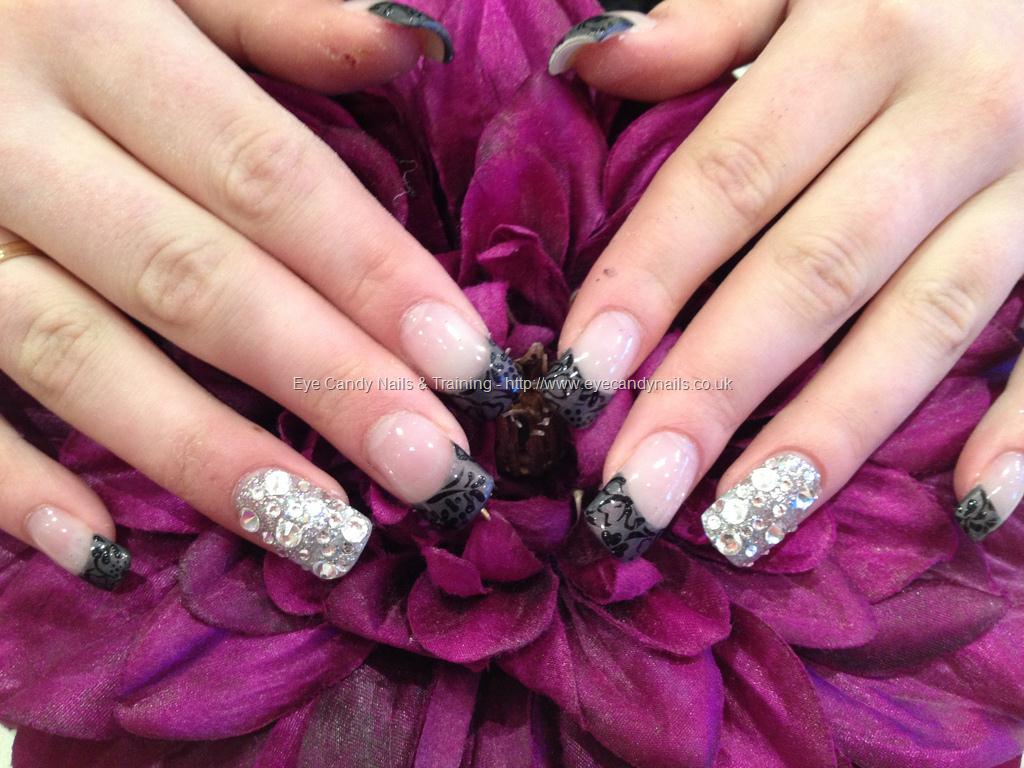Eye Candy Nails & Training - Grey and black lace effect freehand nail ...