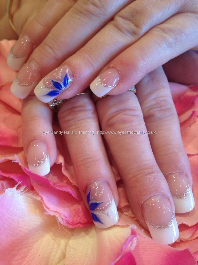 Eye Candy Nails & Training - White sculptured acrylic tips with blue ...