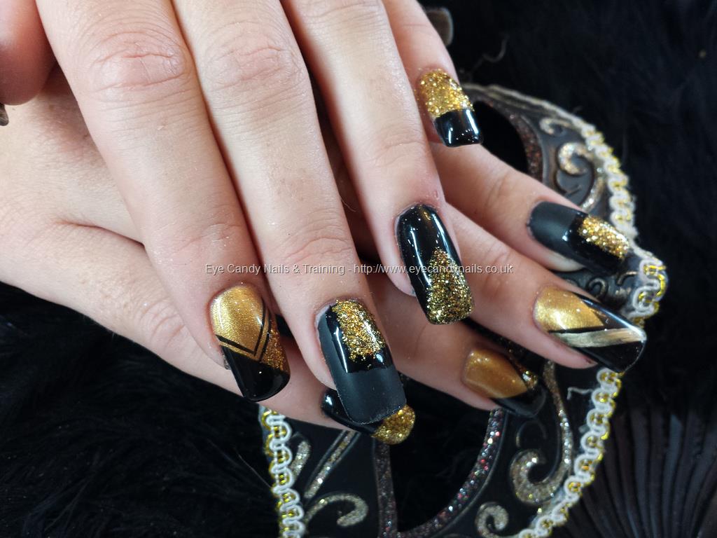 black and gold stiletto nails tumblr