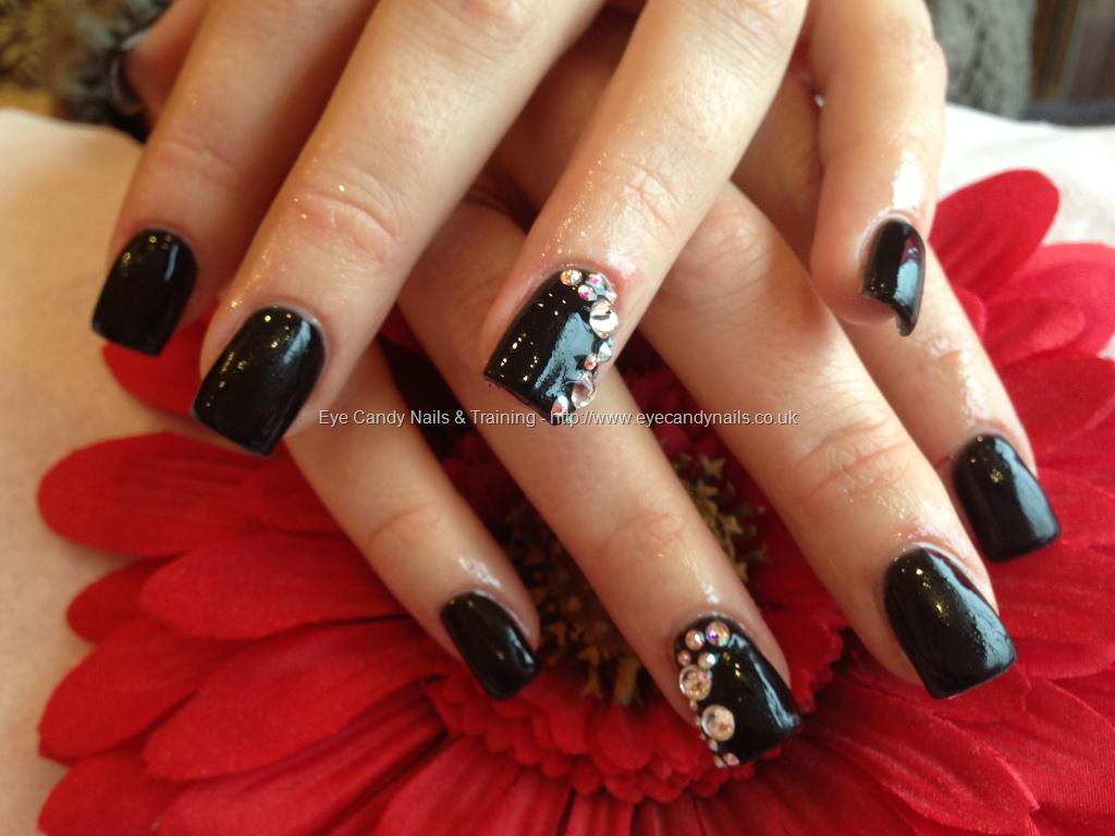 Eye Candy Nails & Training - Acrylic nails with black gelish gel polish ...