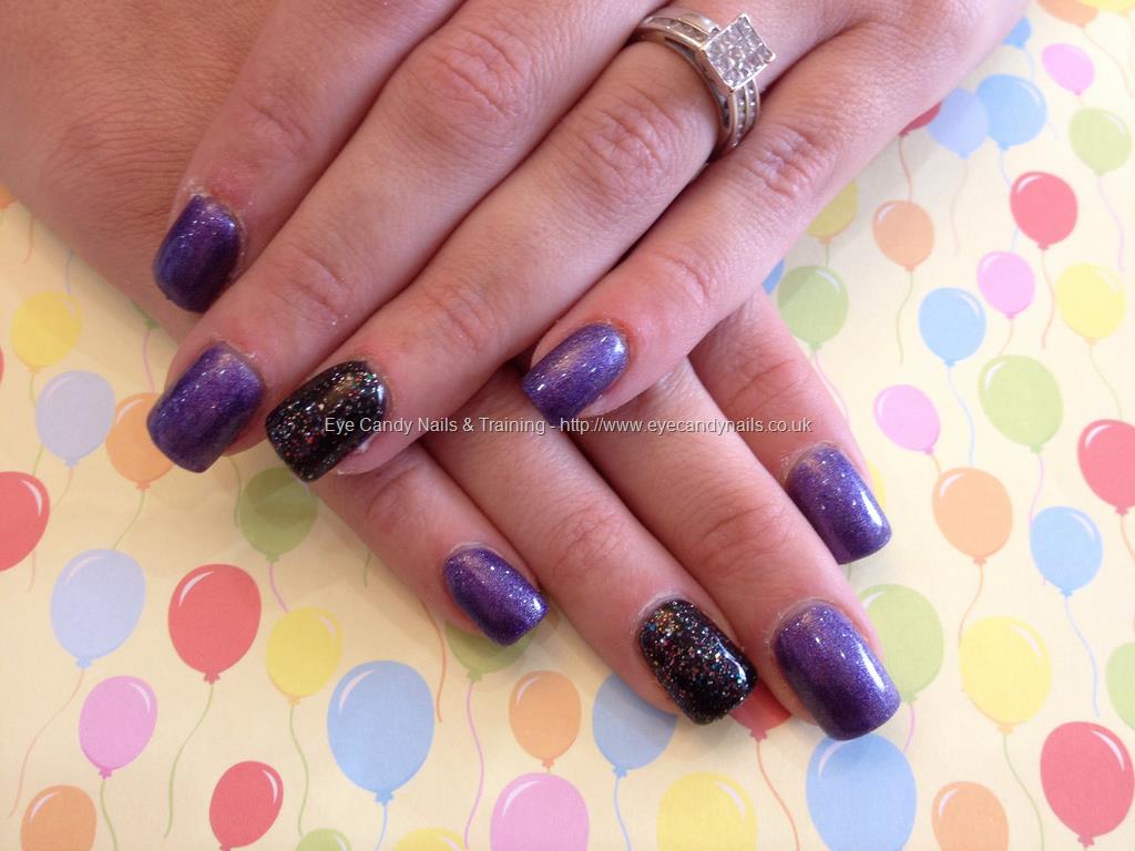 Eye Candy Nails & Training - Acrylic overlay with purple and black gel ...