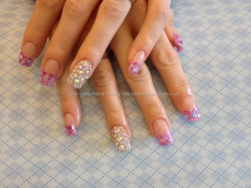 Eye Candy Nails & Training - Full set of acrylic with glitter dust and ...