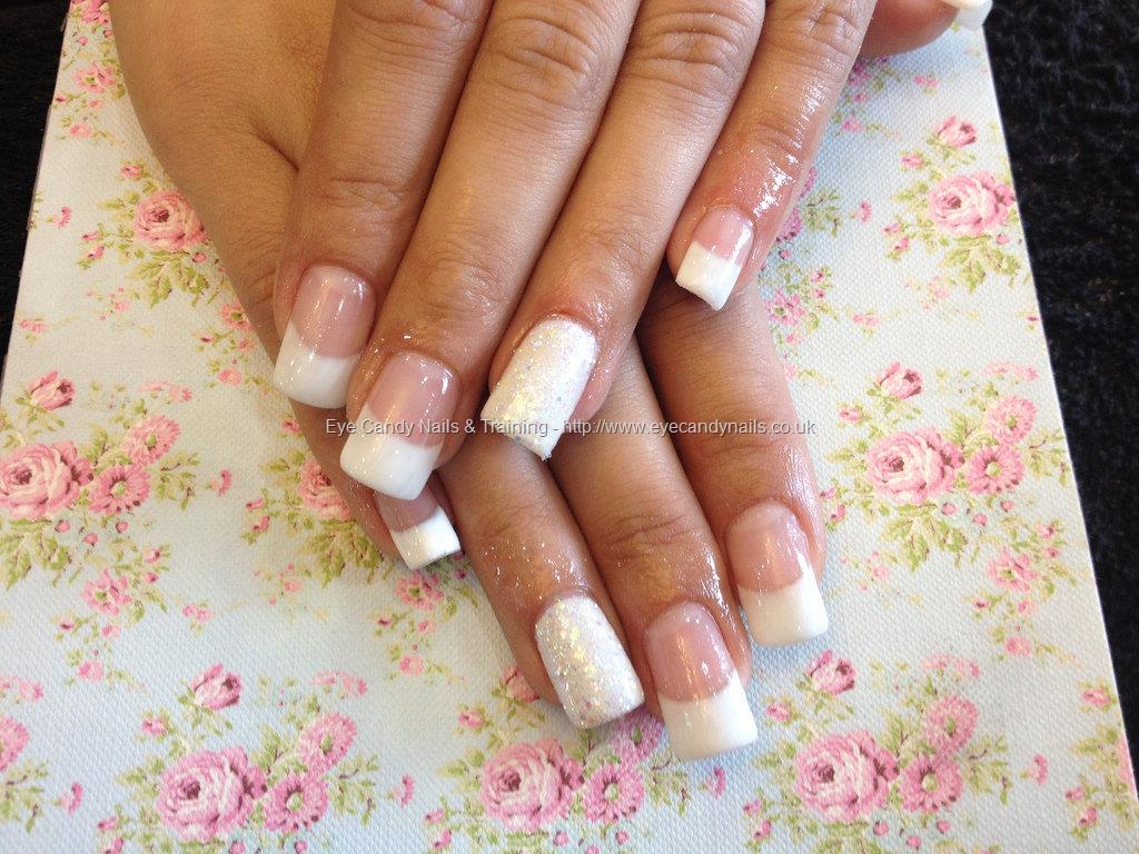 Eye Candy Nails & Training - Full set of acrylic nails with white ...