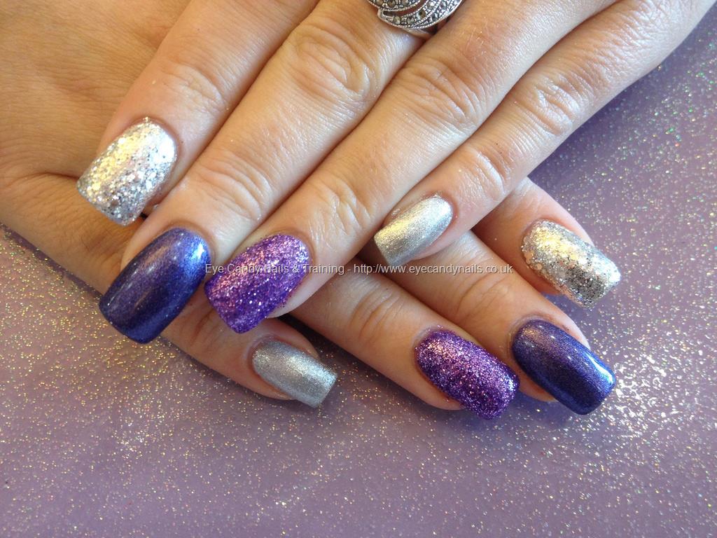 Purple and discount silver nails