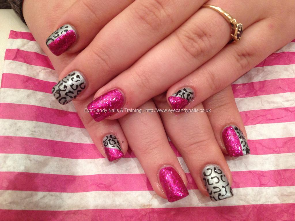 Eye Candy Nails Training Acrylic Nails With Silver And Pink