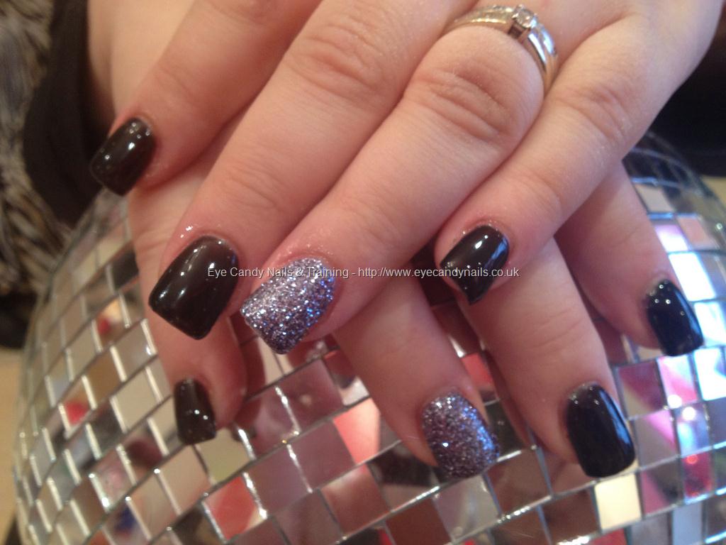 Eye Candy Nails & Training - Full set of acrylic with black gel polish ...