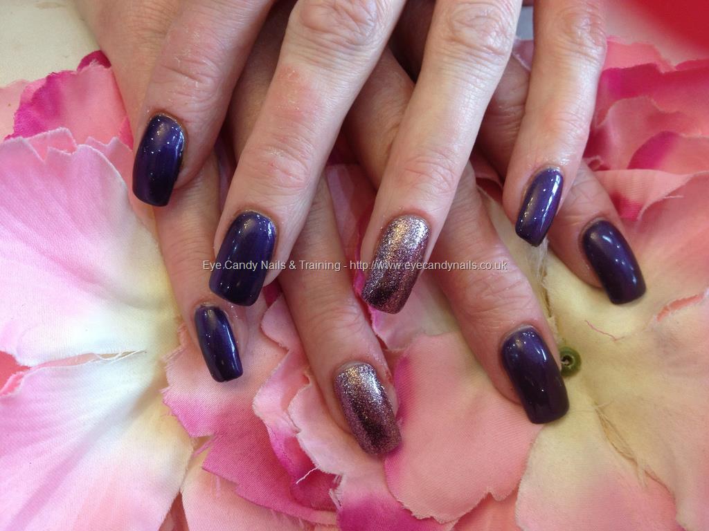 Eye Candy Nails & Training - Acrylic nails with purple gel polish by ...